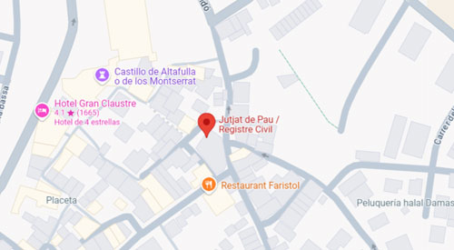 mapa Registro Civil-Juzgado de Paz de Altafulla