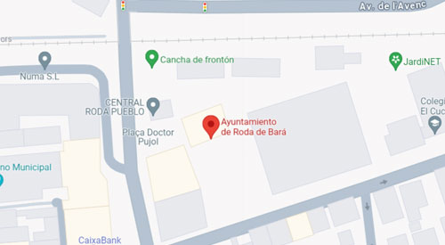 mapa Registro Civil-Juzgado de Paz de Roda de Barà